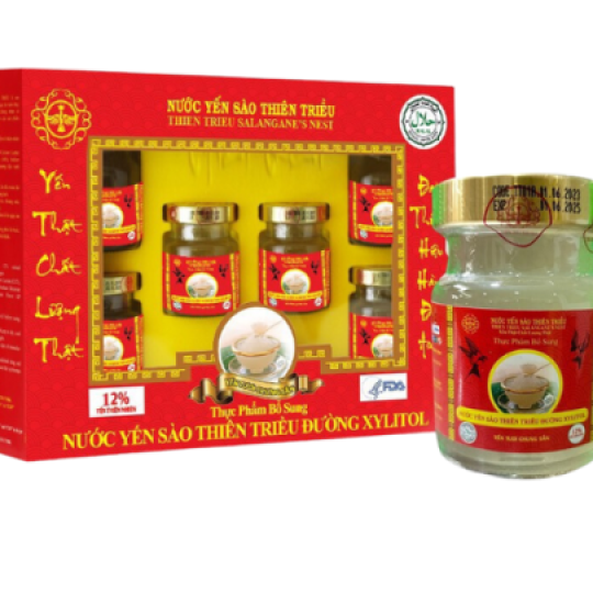 Yến Sào Đường Xylitol Hộp 6 Lọ 12% Yến Tươi